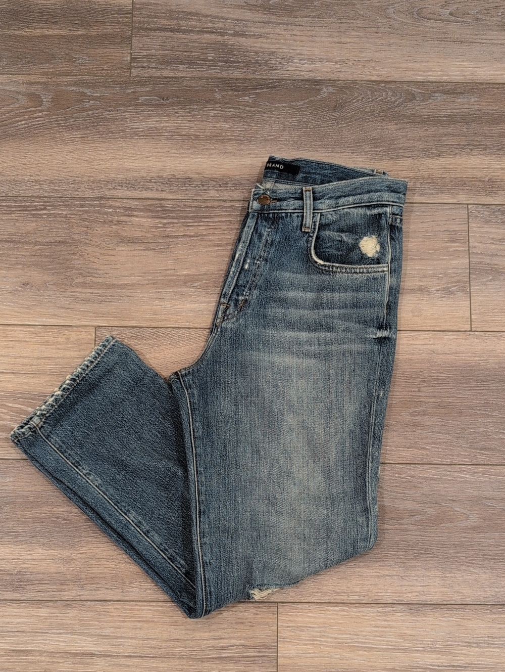 Women's Blue Distressed Denim Jeans